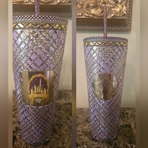 NWT  Starbucks Disneyland 70th Anniversary Purple/Gold Diamond Studded Tumbler